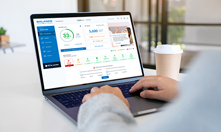 Someone using their computer with our Balance application open