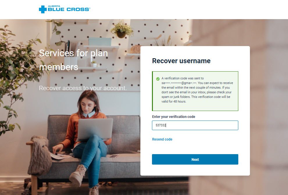 Alberta Blue Cross® member site home page.